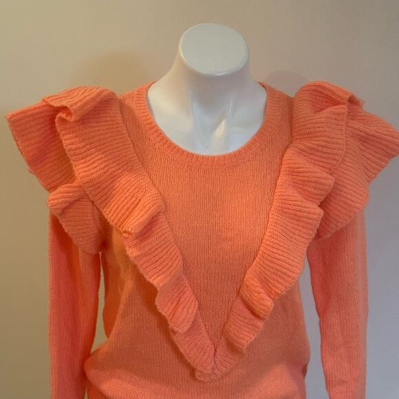 Lilly Pulitzer Ruffle Front Sweater sz S Lilly Pulitzer Knit Sweater - Picture 3 of 7